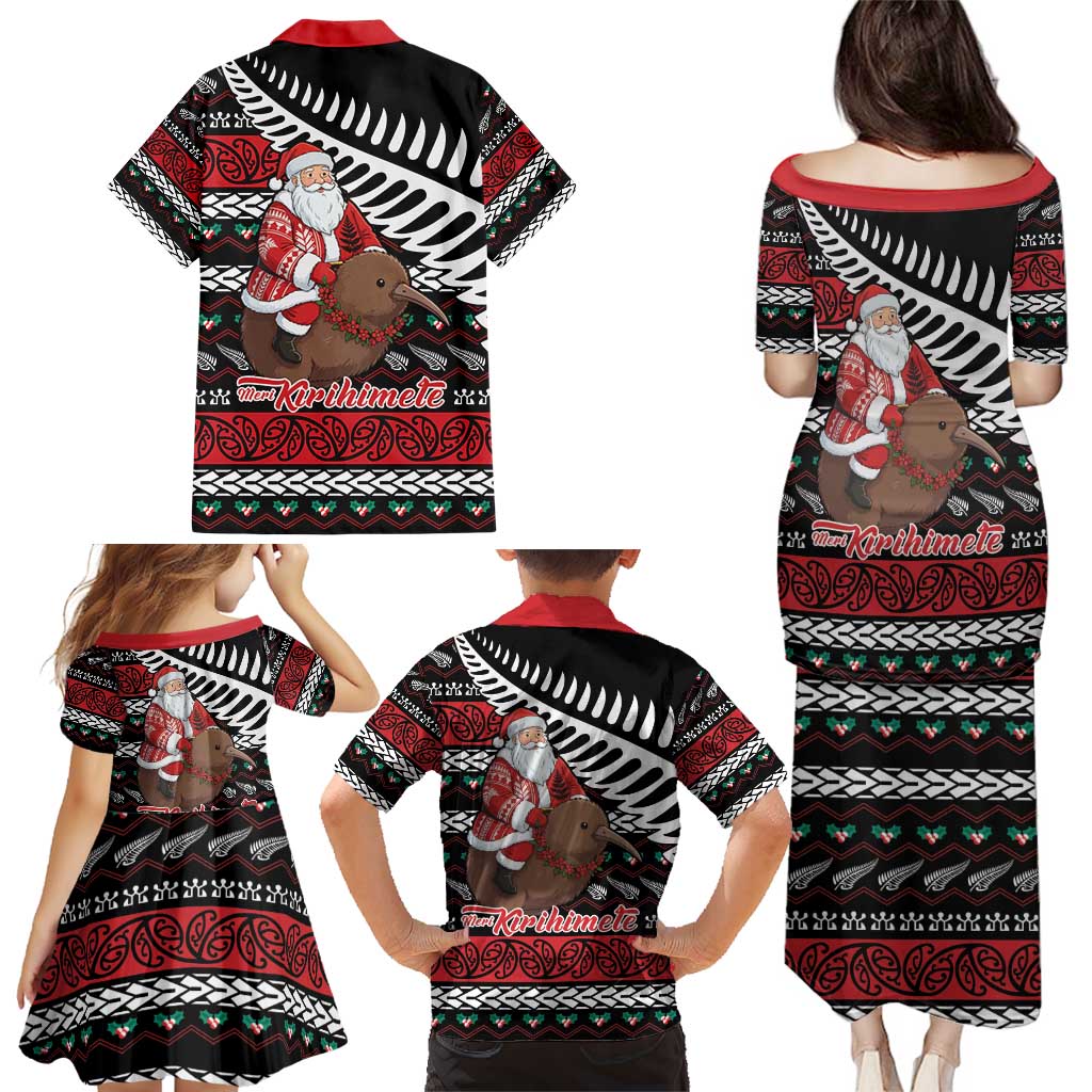 New Zealand Kiwi Santa Christmas Family Matching Puletasi and Hawaiian Shirt He Wairua Kirihimete - Aussie Hoodie