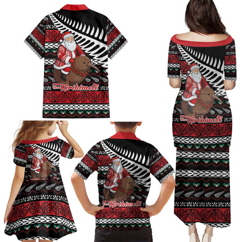 New Zealand Kiwi Santa Christmas Family Matching Puletasi and Hawaiian Shirt He Wairua Kirihimete - Aussie Hoodie