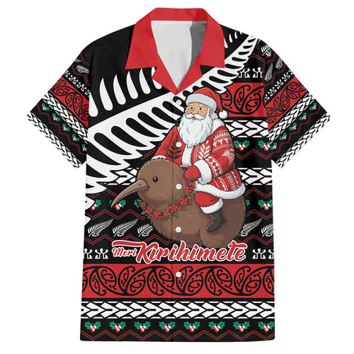 New Zealand Kiwi Santa Christmas Family Matching Puletasi and Hawaiian Shirt He Wairua Kirihimete - Aussie Hoodie