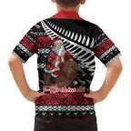 New Zealand Kiwi Santa Christmas Family Matching Short Sleeve Bodycon Dress and Hawaiian Shirt He Wairua Kirihimete - Aussie Hoodie