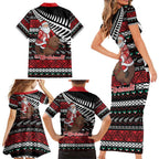 New Zealand Kiwi Santa Christmas Family Matching Short Sleeve Bodycon Dress and Hawaiian Shirt He Wairua Kirihimete - Aussie Hoodie