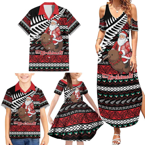 New Zealand Kiwi Santa Christmas Family Matching Summer Maxi Dress and Hawaiian Shirt He Wairua Kirihimete - Aussie Hoodie