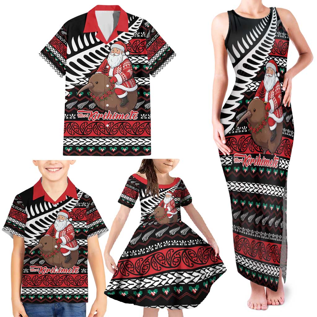 New Zealand Kiwi Santa Christmas Family Matching Tank Maxi Dress and Hawaiian Shirt He Wairua Kirihimete - Aussie Hoodie