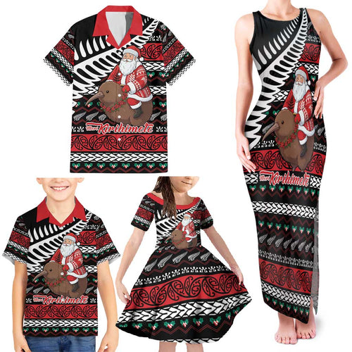 New Zealand Kiwi Santa Christmas Family Matching Tank Maxi Dress and Hawaiian Shirt He Wairua Kirihimete - Aussie Hoodie