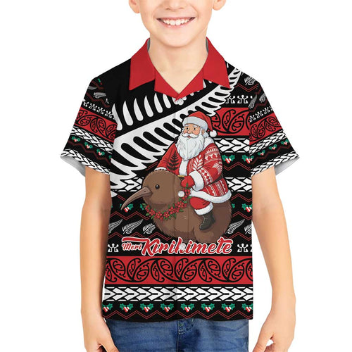 New Zealand Kiwi Santa Christmas Family Matching Tank Maxi Dress and Hawaiian Shirt He Wairua Kirihimete - Aussie Hoodie