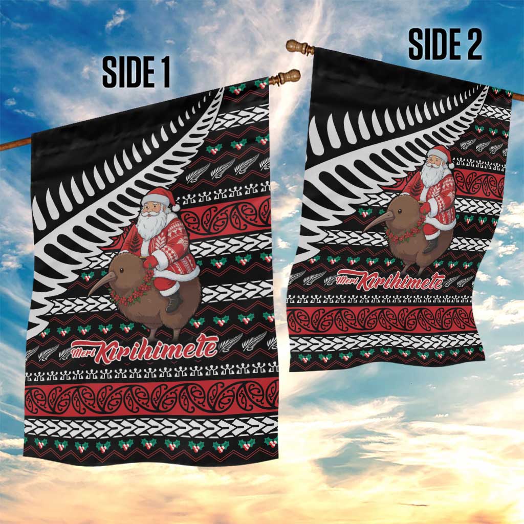 New Zealand Kiwi Santa Christmas Garden Flag He Wairua Kirihimete - Aussie Hoodie