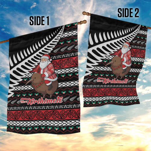 New Zealand Kiwi Santa Christmas Garden Flag He Wairua Kirihimete - Aussie Hoodie