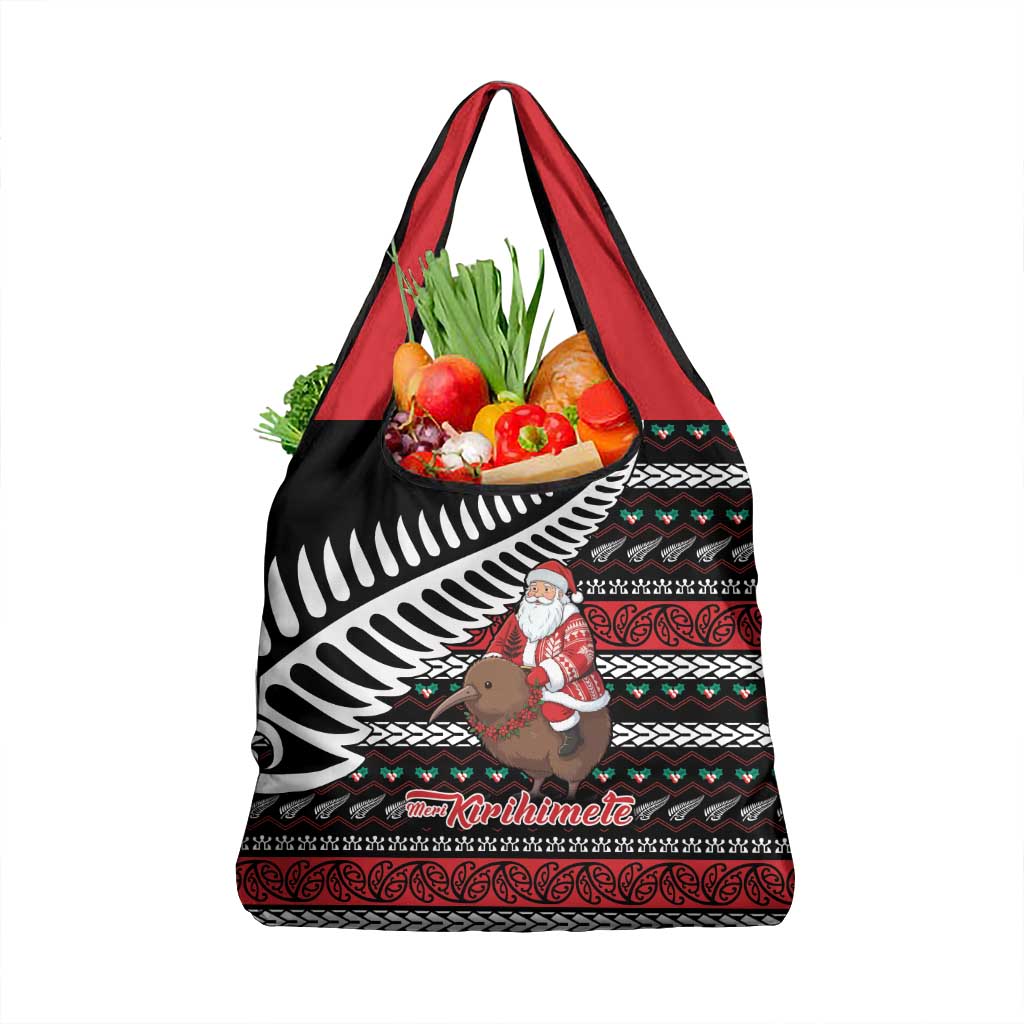 New Zealand Kiwi Santa Christmas Grocery Bag He Wairua Kirihimete - Aussie Hoodie