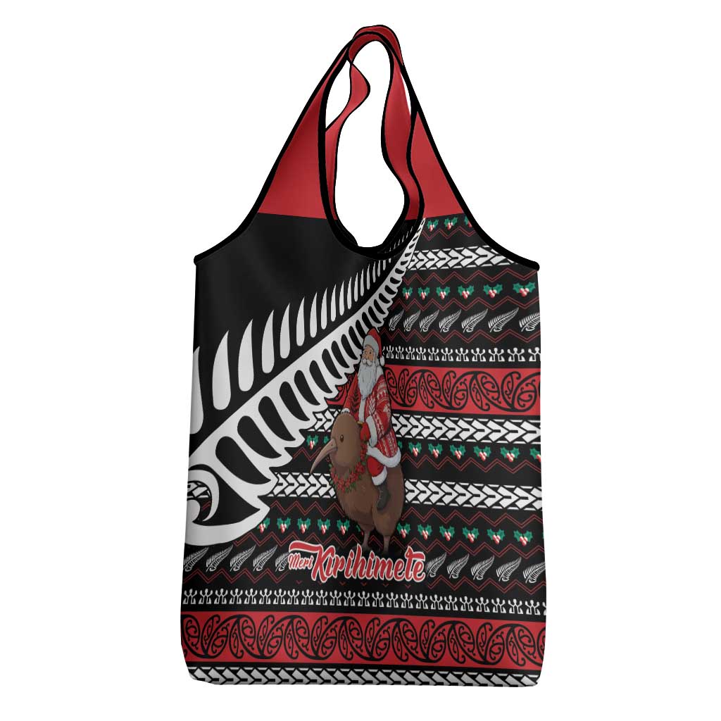New Zealand Kiwi Santa Christmas Grocery Bag He Wairua Kirihimete - Aussie Hoodie
