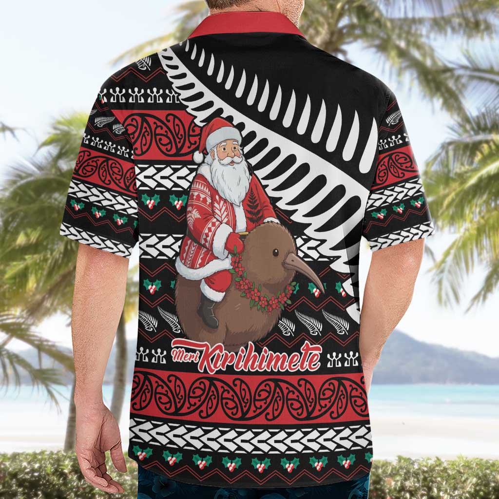 New Zealand Kiwi Santa Christmas Hawaiian Shirt He Wairua Kirihimete - Aussie Hoodie