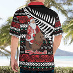 New Zealand Kiwi Santa Christmas Hawaiian Shirt He Wairua Kirihimete - Aussie Hoodie