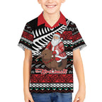 New Zealand Kiwi Santa Christmas Hawaiian Shirt He Wairua Kirihimete - Aussie Hoodie