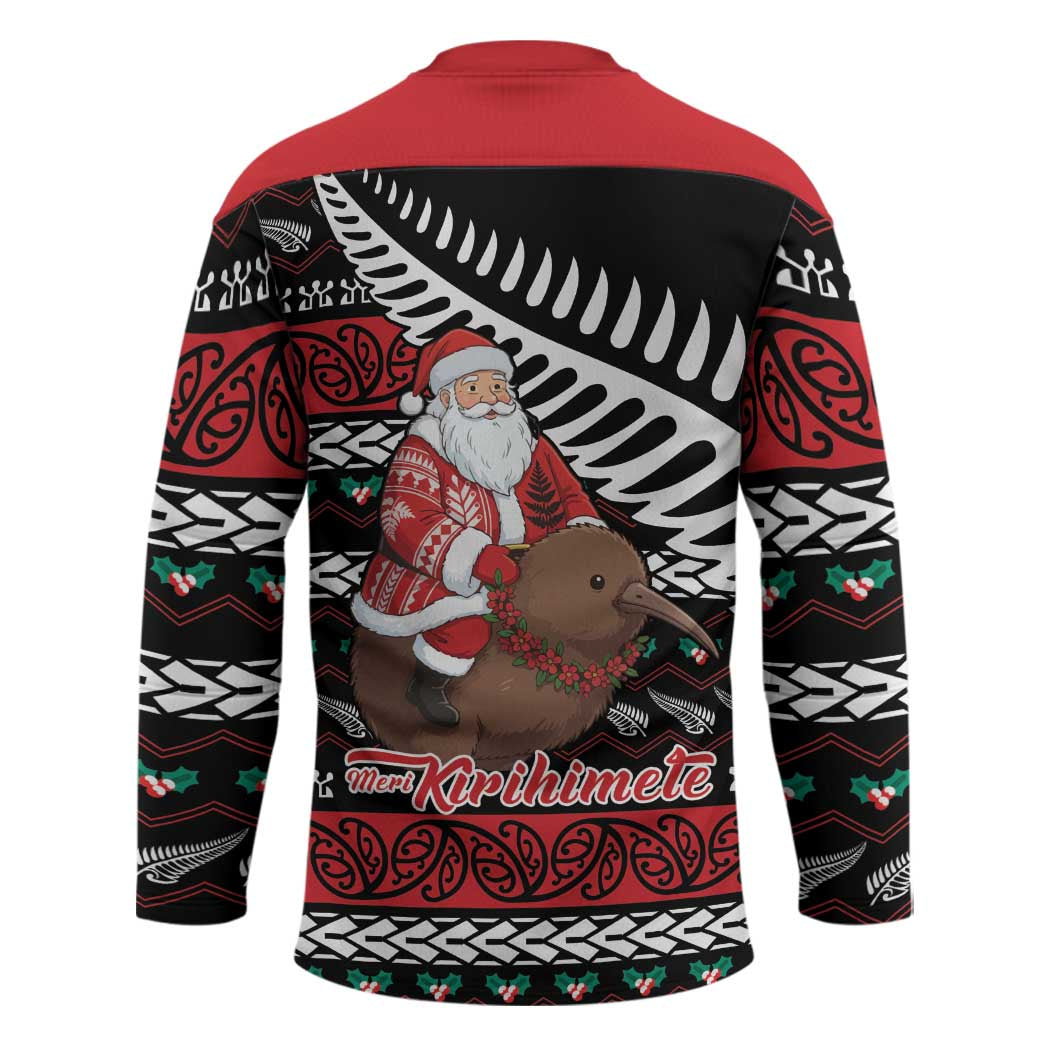 New Zealand Kiwi Santa Christmas Hockey Jersey He Wairua Kirihimete - Aussie Hoodie