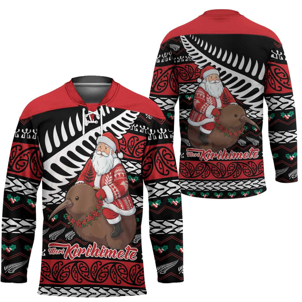 New Zealand Kiwi Santa Christmas Hockey Jersey He Wairua Kirihimete - Aussie Hoodie