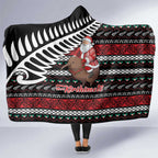 New Zealand Kiwi Santa Christmas Hooded Blanket He Wairua Kirihimete - Aussie Hoodie