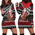 New Zealand Kiwi Santa Christmas Hoodie Dress He Wairua Kirihimete - Aussie Hoodie