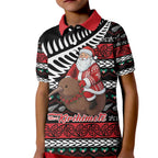 New Zealand Kiwi Santa Christmas Kid Polo Shirt He Wairua Kirihimete - Aussie Hoodie
