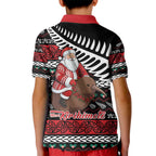 New Zealand Kiwi Santa Christmas Kid Polo Shirt He Wairua Kirihimete - Aussie Hoodie