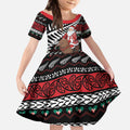 New Zealand Kiwi Santa Christmas Kid Short Sleeve Dress He Wairua Kirihimete - Aussie Hoodie
