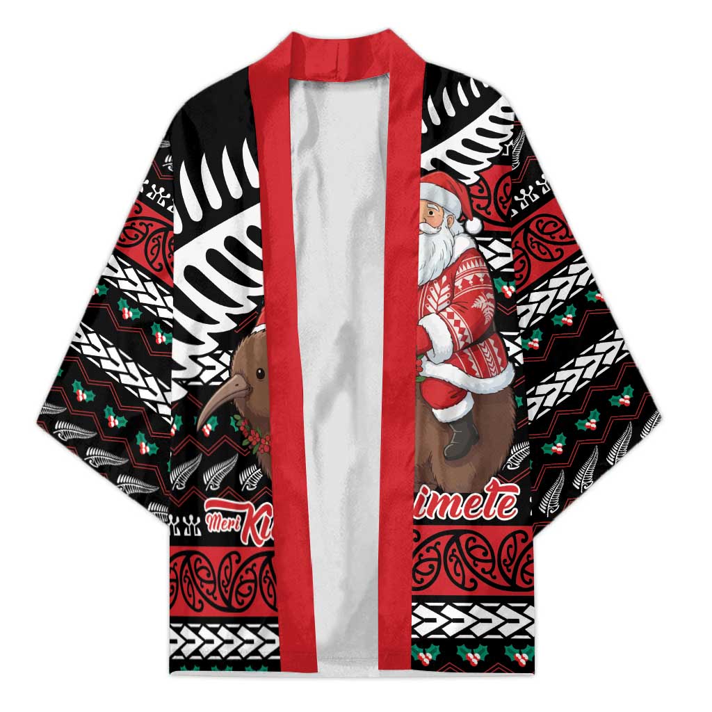 New Zealand Kiwi Santa Christmas Kimono He Wairua Kirihimete - Aussie Hoodie