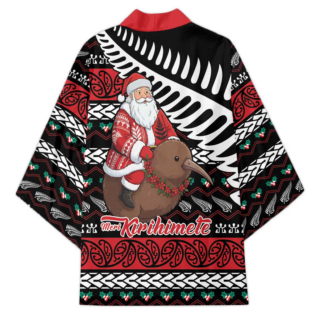 New Zealand Kiwi Santa Christmas Kimono He Wairua Kirihimete - Aussie Hoodie