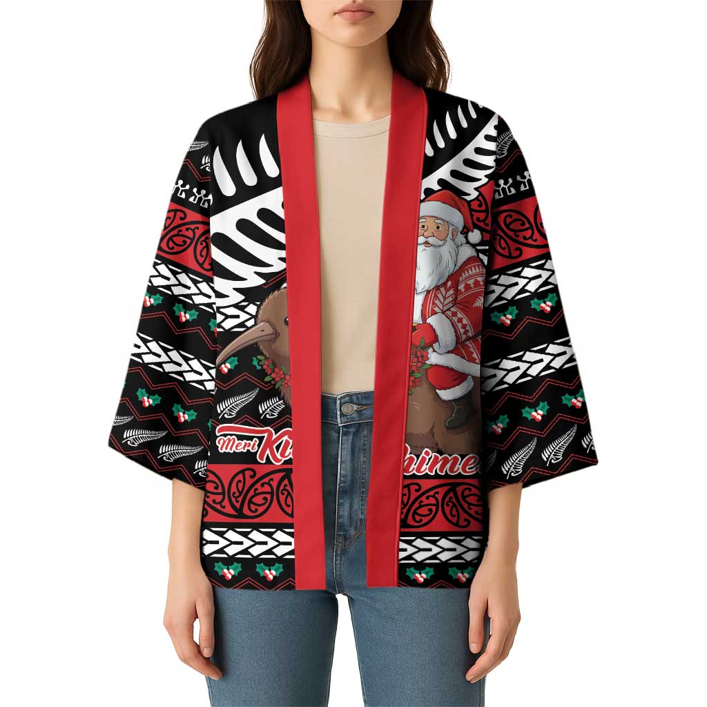 New Zealand Kiwi Santa Christmas Kimono He Wairua Kirihimete - Aussie Hoodie
