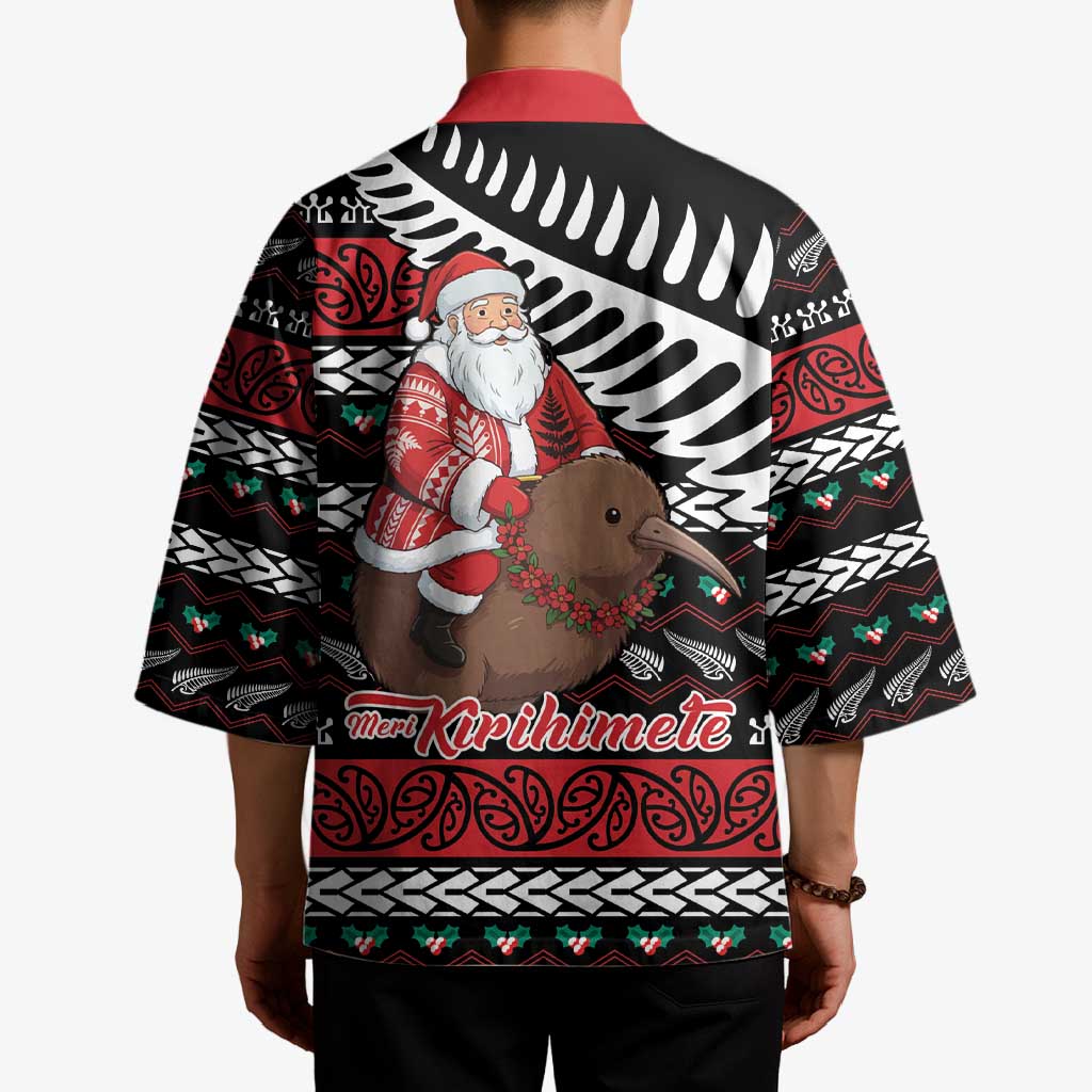 New Zealand Kiwi Santa Christmas Kimono He Wairua Kirihimete - Aussie Hoodie