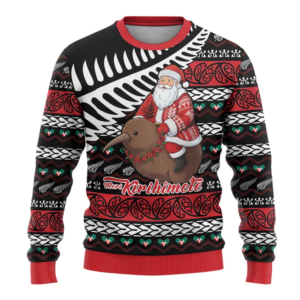 New Zealand Kiwi Santa Christmas Ugly Christmas Sweater He Wairua Kirihimete - Aussie Hoodie