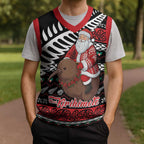 New Zealand Kiwi Santa Christmas Knitted V-Neck Vest He Wairua Kirihimete - Aussie Hoodie