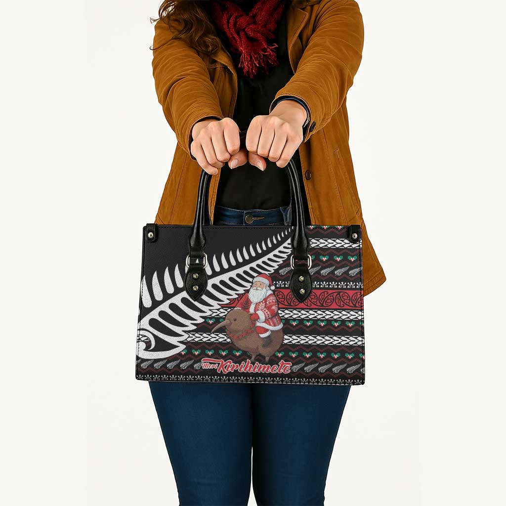 New Zealand Kiwi Santa Christmas Leather Bag He Wairua Kirihimete - Aussie Hoodie