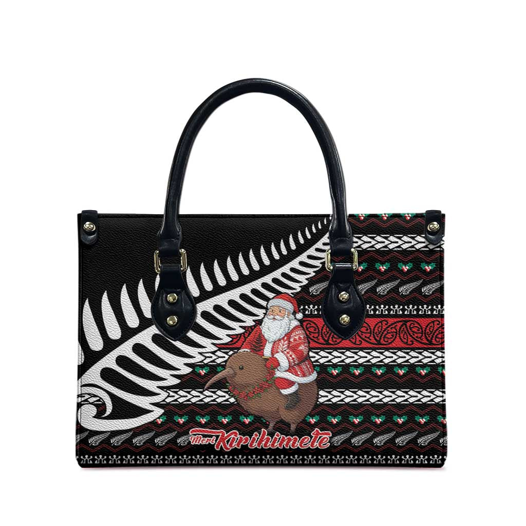 New Zealand Kiwi Santa Christmas Leather Bag He Wairua Kirihimete - Aussie Hoodie