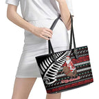 New Zealand Kiwi Santa Christmas Leather Tote Bag He Wairua Kirihimete - Aussie Hoodie