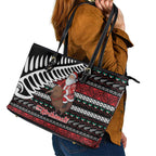 New Zealand Kiwi Santa Christmas Leather Tote Bag He Wairua Kirihimete - Aussie Hoodie
