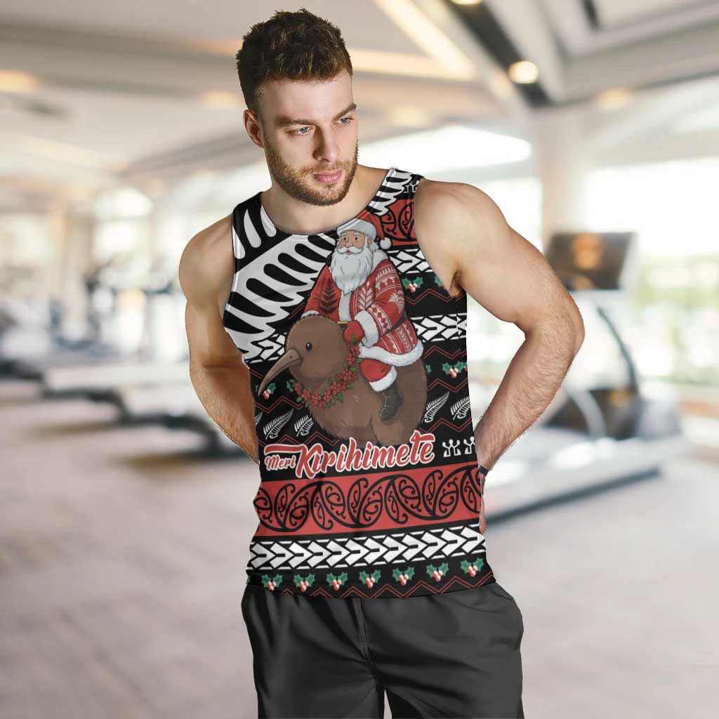 New Zealand Kiwi Santa Christmas Men Tank Top He Wairua Kirihimete - Aussie Hoodie
