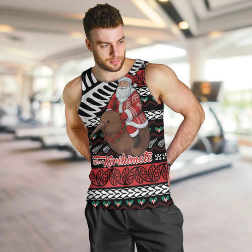 New Zealand Kiwi Santa Christmas Men Tank Top He Wairua Kirihimete - Aussie Hoodie