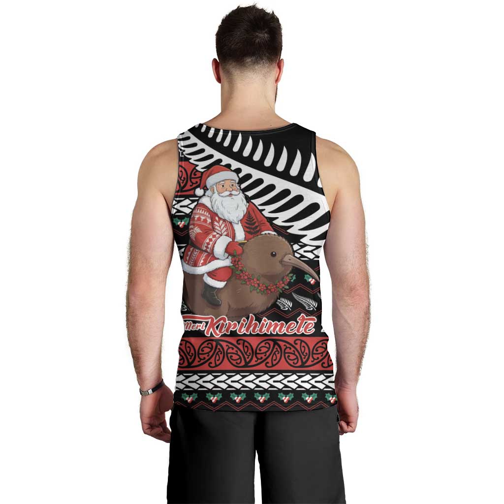 New Zealand Kiwi Santa Christmas Men Tank Top He Wairua Kirihimete - Aussie Hoodie
