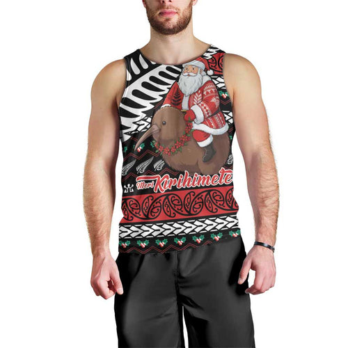 New Zealand Kiwi Santa Christmas Men Tank Top He Wairua Kirihimete - Aussie Hoodie