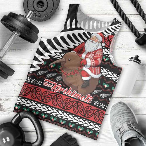 New Zealand Kiwi Santa Christmas Men Tank Top He Wairua Kirihimete - Aussie Hoodie