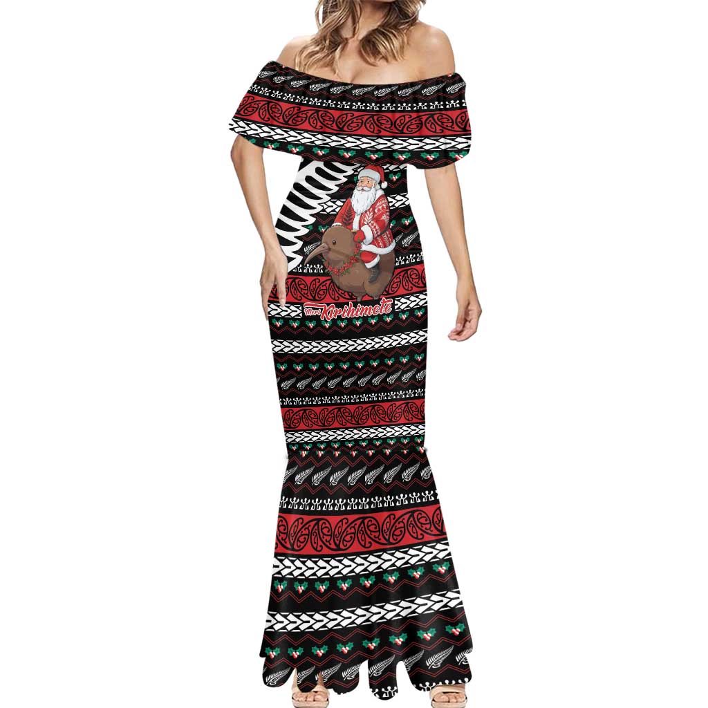 New Zealand Kiwi Santa Christmas Mermaid Dress He Wairua Kirihimete - Aussie Hoodie