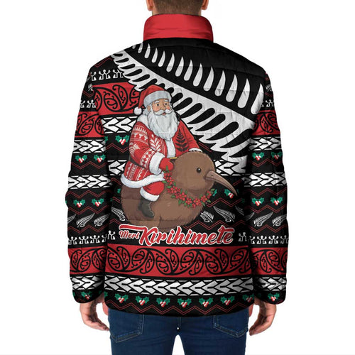 New Zealand Kiwi Santa Christmas Padded Jacket He Wairua Kirihimete - Aussie Hoodie