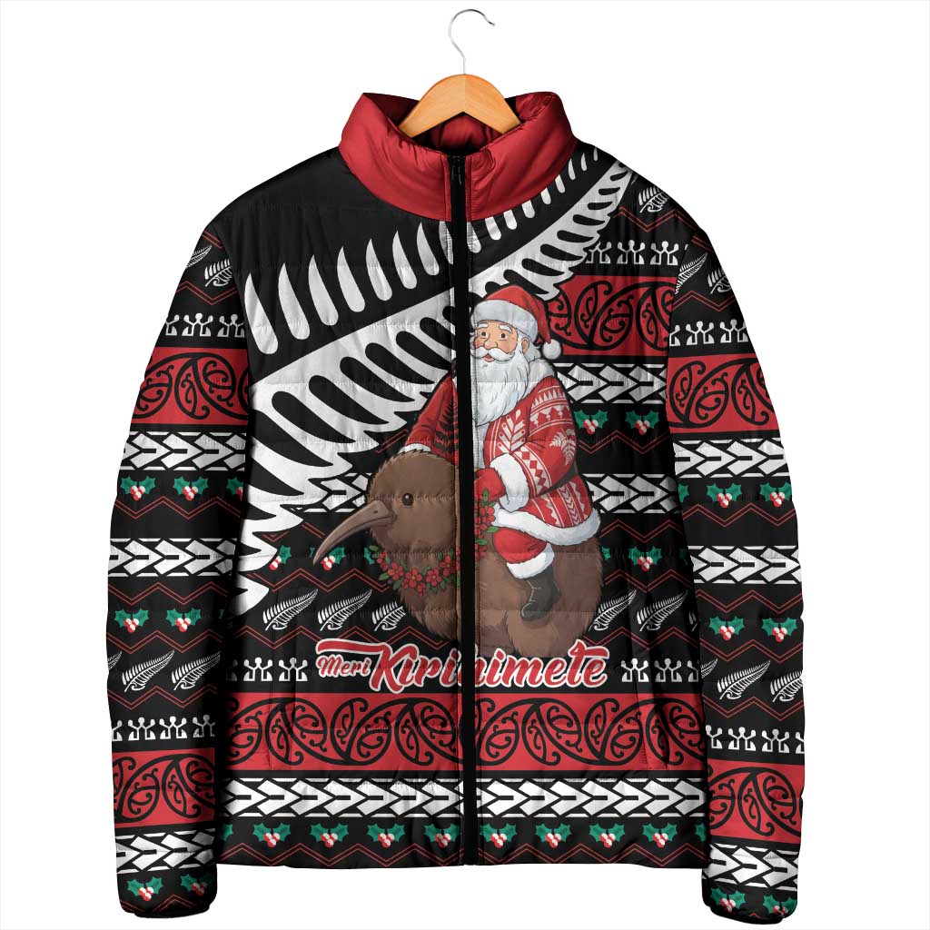 New Zealand Kiwi Santa Christmas Padded Jacket He Wairua Kirihimete - Aussie Hoodie
