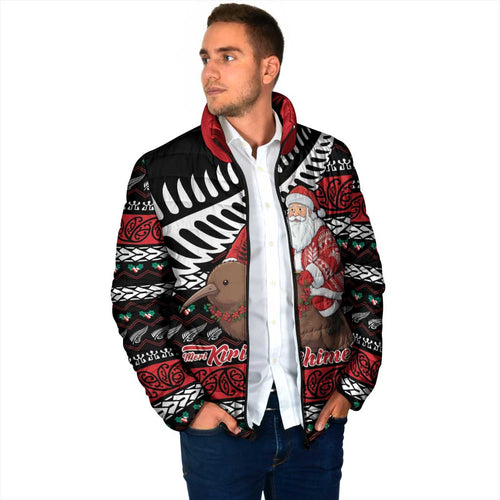 New Zealand Kiwi Santa Christmas Padded Jacket He Wairua Kirihimete - Aussie Hoodie