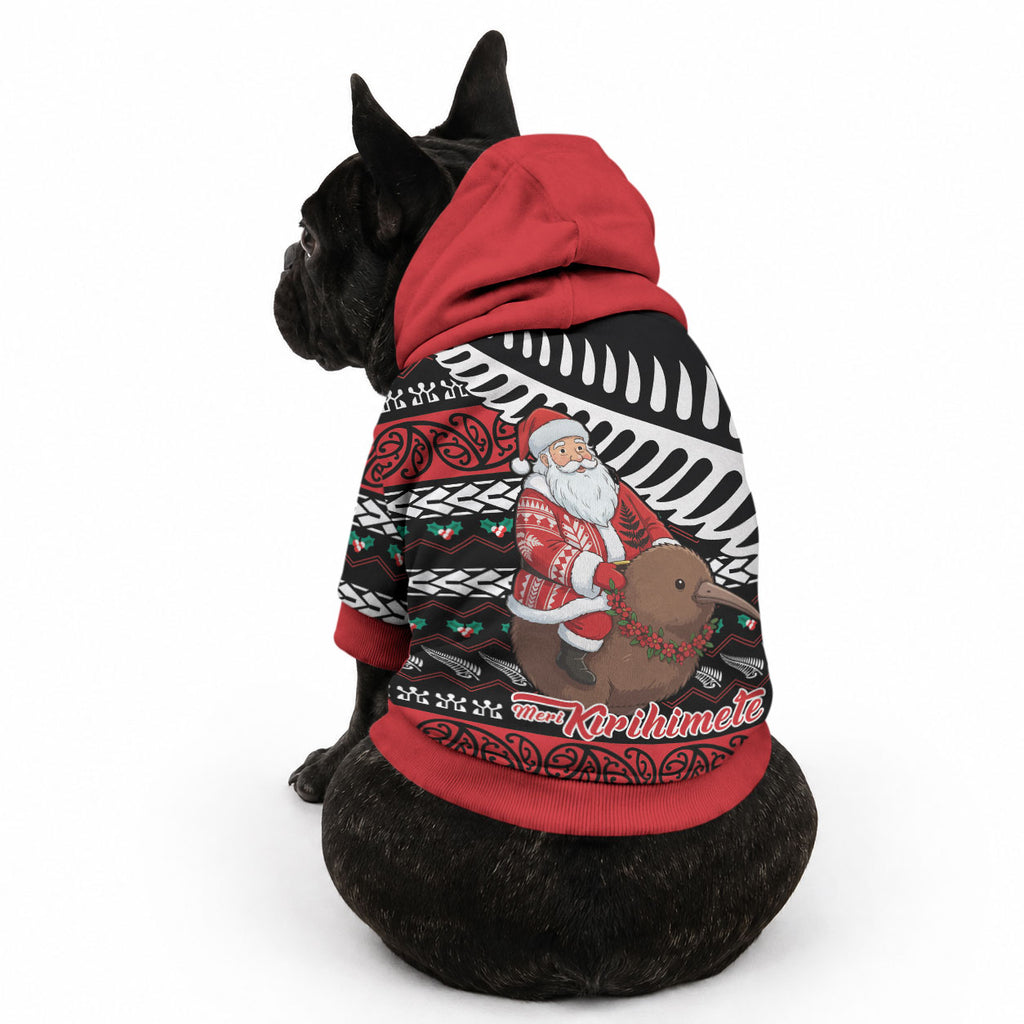 New Zealand Kiwi Santa Christmas Pet Hoodie He Wairua Kirihimete