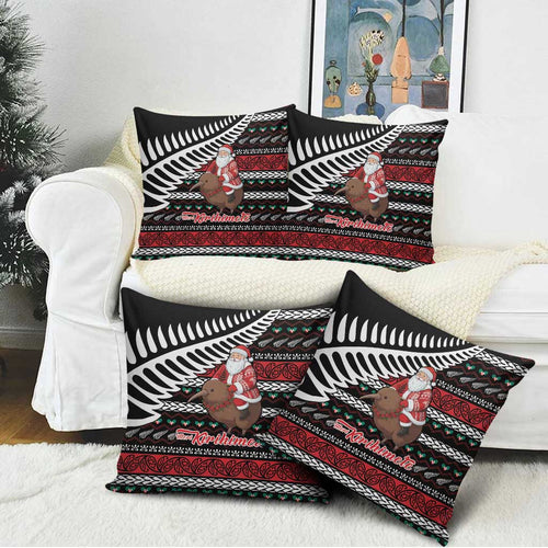 New Zealand Kiwi Santa Christmas Pillow Cover He Wairua Kirihimete - Aussie Hoodie