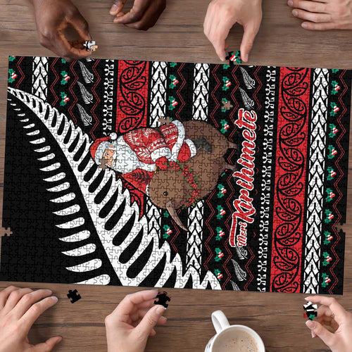 New Zealand Kiwi Santa Christmas Puzzle He Wairua Kirihimete - Aussie Hoodie