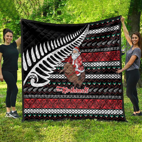 New Zealand Kiwi Santa Christmas Quilt He Wairua Kirihimete - Aussie Hoodie