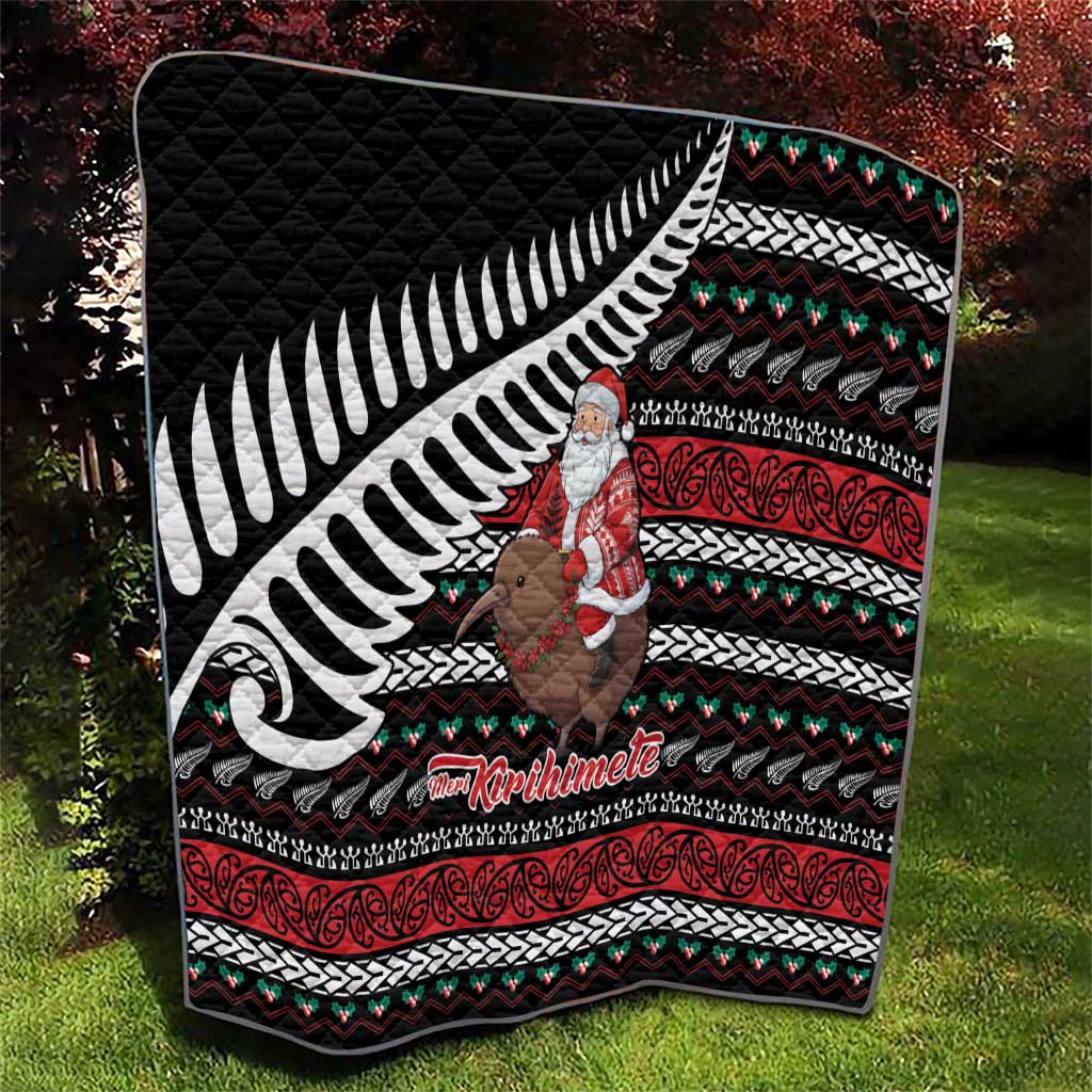 New Zealand Kiwi Santa Christmas Quilt He Wairua Kirihimete - Aussie Hoodie