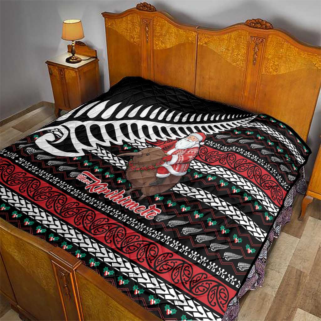 New Zealand Kiwi Santa Christmas Quilt He Wairua Kirihimete - Aussie Hoodie