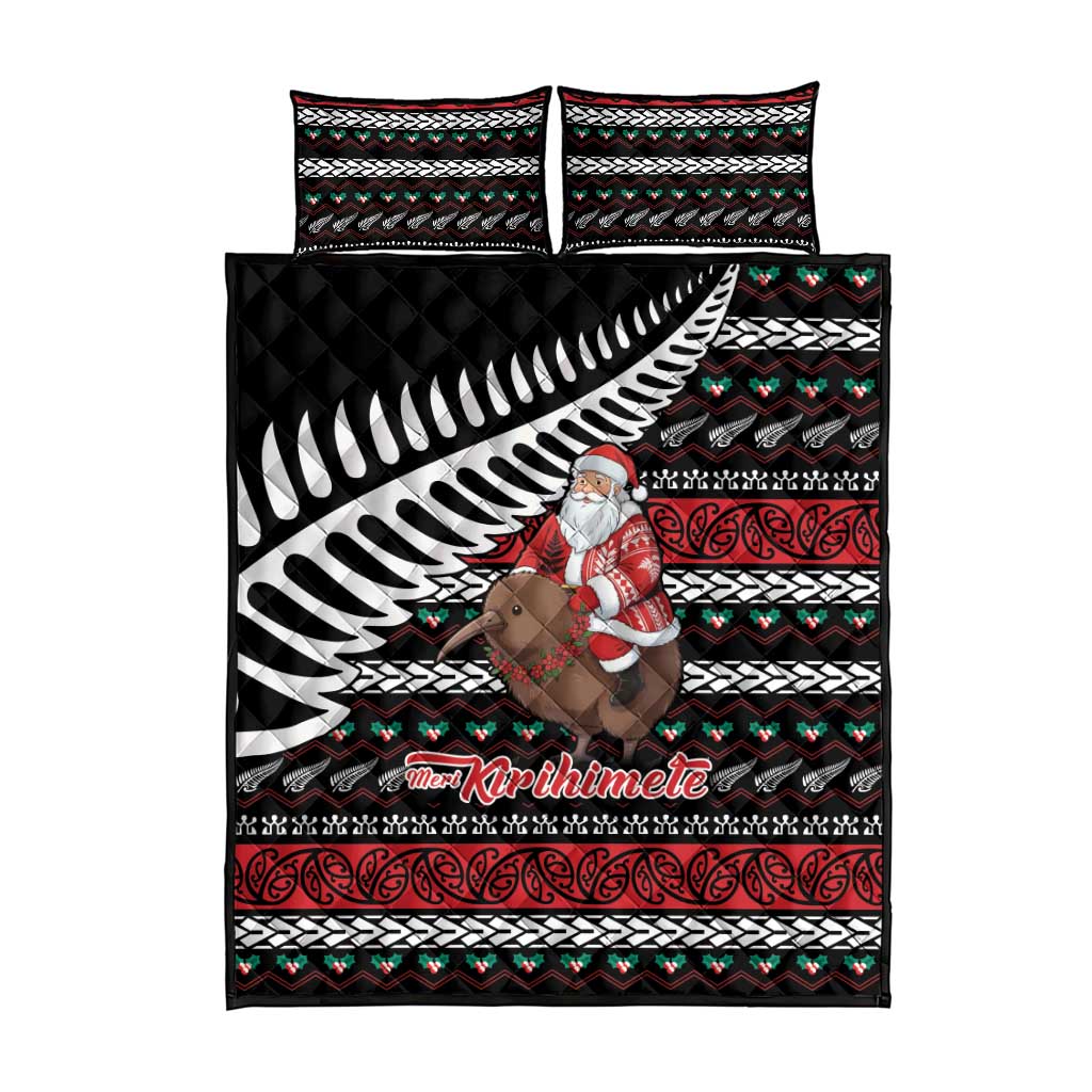 New Zealand Kiwi Santa Christmas Quilt Bed Set He Wairua Kirihimete - Aussie Hoodie