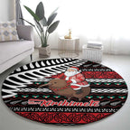 New Zealand Kiwi Santa Christmas Round Carpet He Wairua Kirihimete - Aussie Hoodie